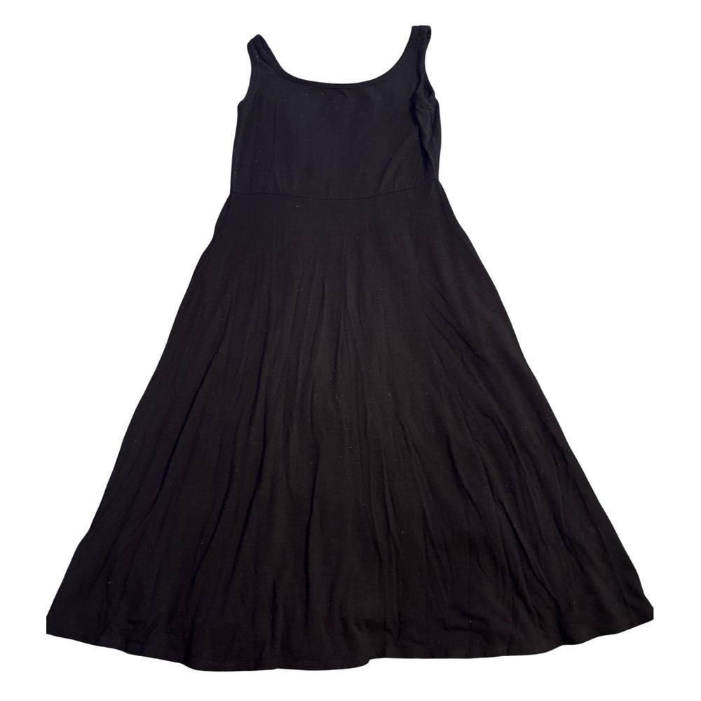 Olivia Rae Women's Black Sleeveless Fit and Flare Midi Dress with Pockets Size M